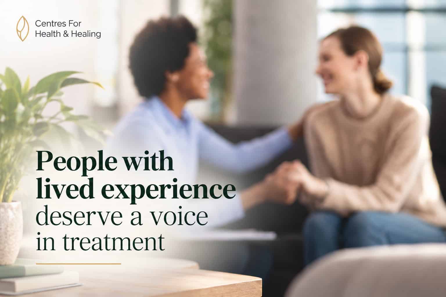 Two women sharing a supportive moment during counselling