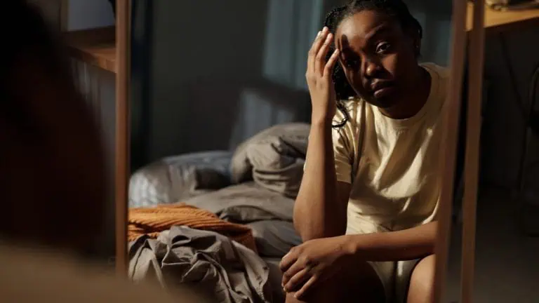 young woman suffering from trauma, depression, concept of ptsd and mental health